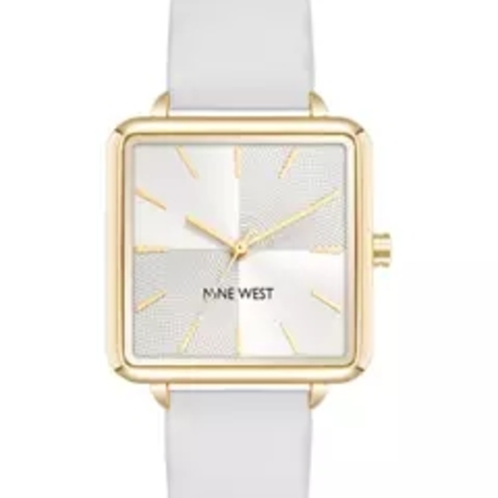 Nine West Gold and White Square Watch